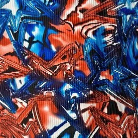 Red White and Blue Ribbed