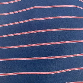 Navy and Red Pinstripe